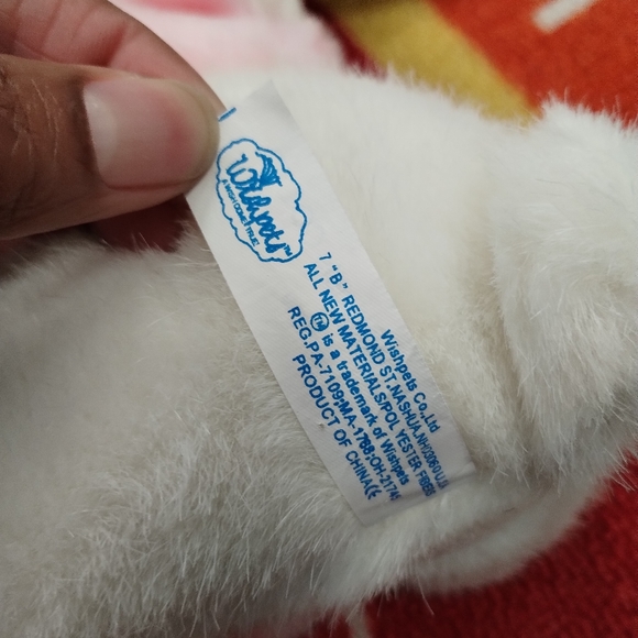 ✓Wishpets Pink  And White Easter Bunnies Hugging Rabbits Stuffed Animal Plush 8" - Picture 12 of 15